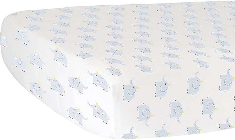 Elephants Fitted Crib Sheet Organic Cotton Jersey - Super Soft