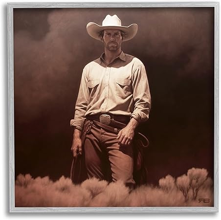 Stupell Industries Cowboy Standing in Nature Framed Giclee Art by RB