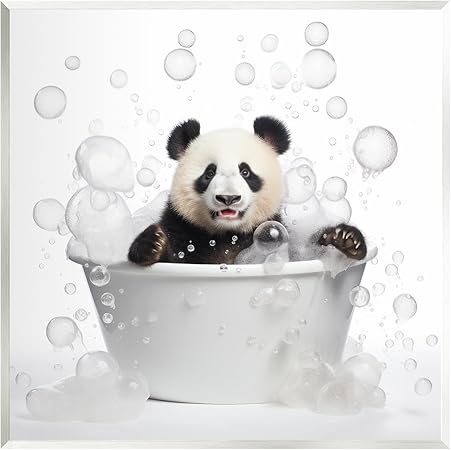 Stupell Industries Panda Bubble Bath Wall Plaque Art by Lazar Studio