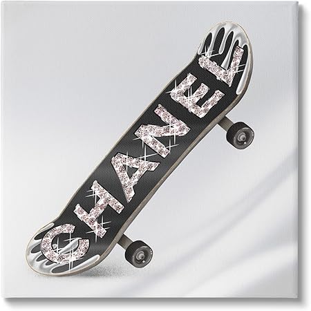 Stupell Industries Trendy Glitzy Skateboard Glam Fashion Lettering Canvas Wall Art, Design by Ziwei Li