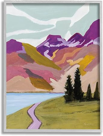 Stupell Industries Modern Mountains Landscape Framed Giclee Art by Pamela Munger