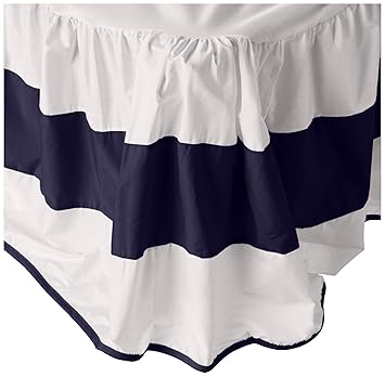 Baby Doll Lodge Collection Round Crib Skirt/Dust Ruffle in Navy, Navy