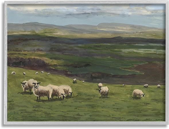 Stupell Industries Flock of Sheep Grazing Framed Giclee Art by Michael Willett