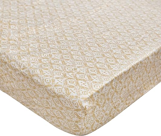 Crane Baby Soft Cotton Crib Mattress Sheet, Fitted Sheet for Cribs and Toddler Beds, Diamond, 28”w x 52”h x 9”d