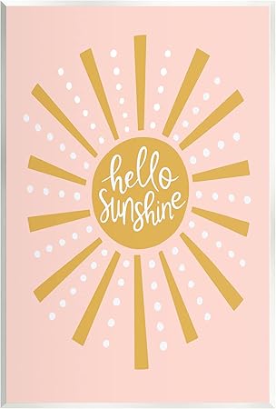 Stupell Industries Hello Sunshine Sun Rays Wood Wall Art, Design by Nina Seven