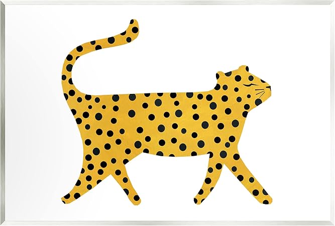 Stupell Industries Whimsical Cheetah Polka Pattern Wood Wall Art, Design by Emily Kopcik