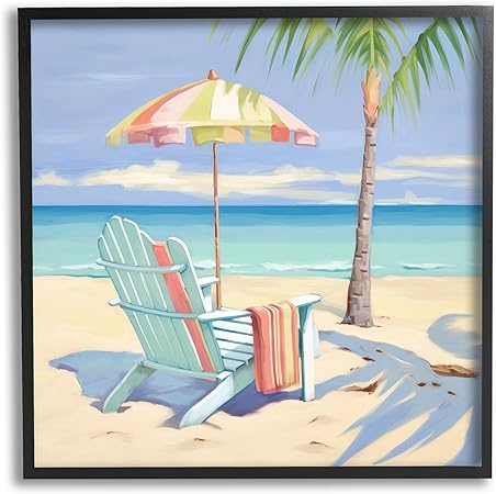 Stupell Industries Pastel Relaxing Beach Framed Giclee Art by Irena Orlov