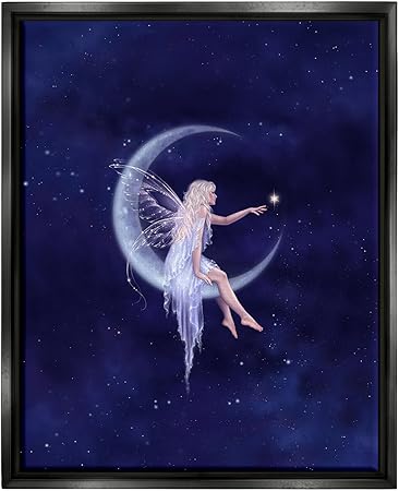 Stupell Industries Birth of a Star Fairy Framed Floater Canvas Wall Art by Rachel Anderson