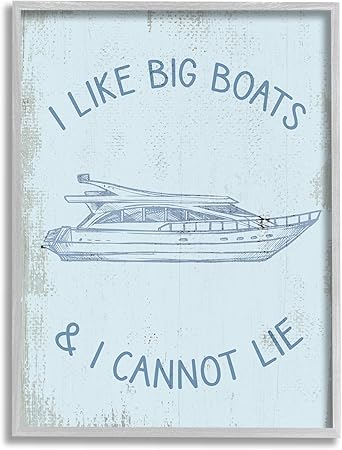 Stupell Industries Funny Rustic Big Boats Framed Giclee Art by Lil' Rue