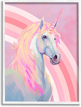 Stupell Industries Pastel Pink Unicorn Framed Giclee Art by Ziwei Li