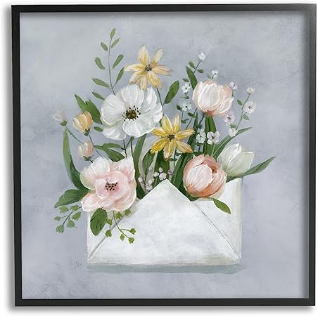 Stupell Industries Blooming Postal Flowers Framed Giclee Art by Nan