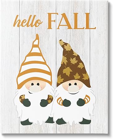 Stupell Industries Hello Fall Whimsical Gnomes Canvas Wall Art, Design by CAD Designs