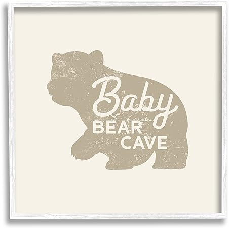 Stupell Industries Vintage Baby Bear Cave Framed Wall Art, Design by Lil' Rue