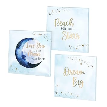 Lillian Rose Love You to The Moon and Back Baby Nursery Canvas Picture Set