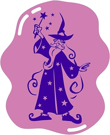 Cartoon Magician Wizard Halloween Wall Sticker Home Wall Decoration Playful Cartoon Halloween - Size: 24 in x 30 in