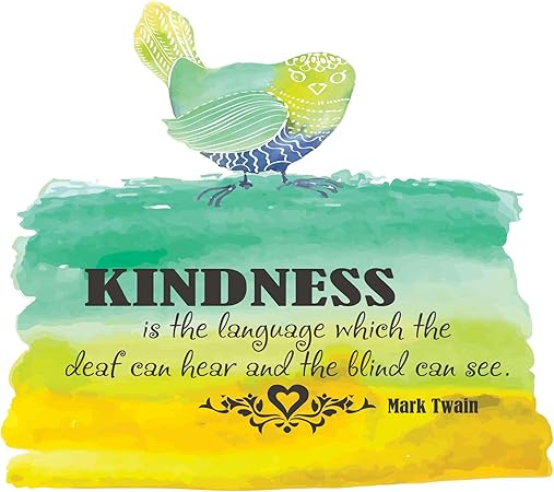 Kindness is language deaf can hear Decal Quote Home Wall Decoration Inclusive Quote Inspirational blind can see - Size: 10 in x 9 in