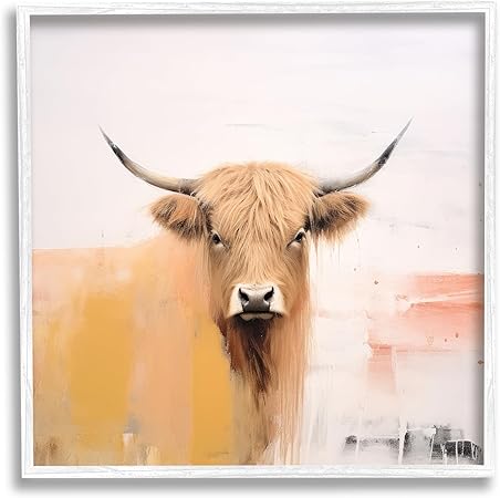 Stupell Industries Modern Highland Cow Framed Giclee Art by Irena Orlov