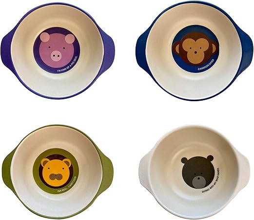 Red Rover 20049 Bamboo Animal Bowls, Set of 4, Medium