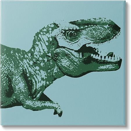 Stupell Industries Pop Style T-Rex Dinosaur Kids Wildlife Design Canvas Wall Art, Design By Daphne Polselli