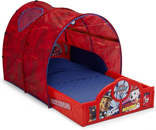 Delta Children Nick Jr. PAW Patrol Sleep and Play Toddler Bed with Tent, Red