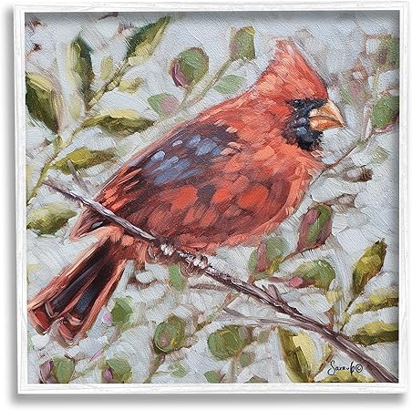 Stupell Industries Cardinal Tree Branch Nature Framed Giclee Art, Design by Sara G. Designs