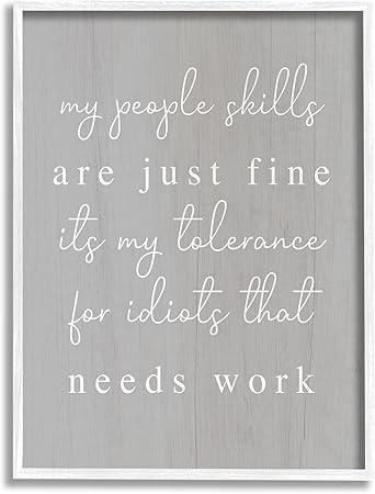 Stupell Industries People Skills Sassy Saying Framed Giclee Art by Lil' Rue