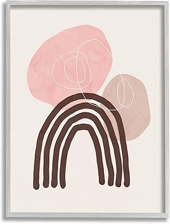 Stupell Industries Fun Boho Rainbow Shapes Framed Giclee Art, Design by Nina Blue