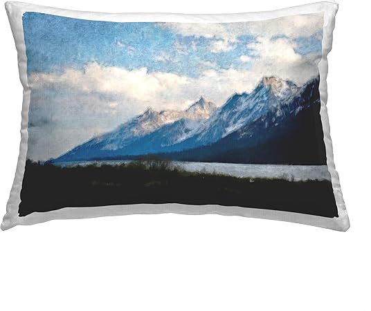 Stupell Industries Cloudy Mountain View Design by Daniel Sproul Throw Pillow, 14 x 20, Blue