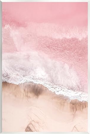 Stupell Industries Pink Sea Beach Shore Wall Plaque Art Design by Sisi and Seb