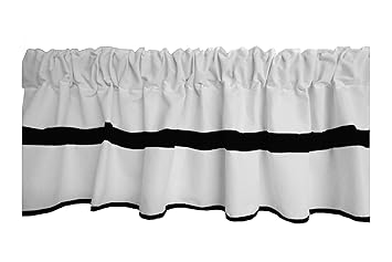 Baby Doll Bedding Modern Hotel Style Window Valance, Black