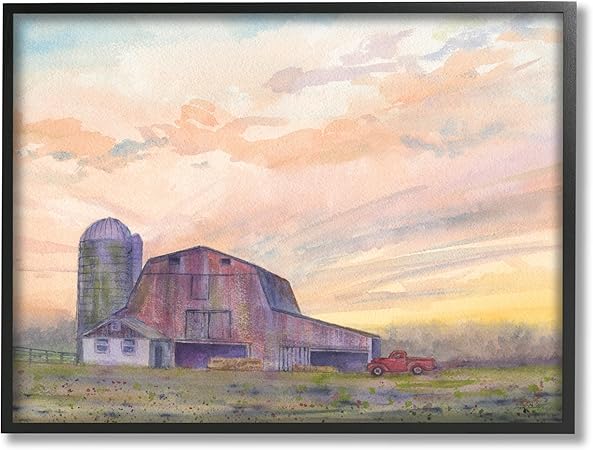 Stupell Industries Country Barn at Sunrise Framed Giclee Art by Patti Bishop