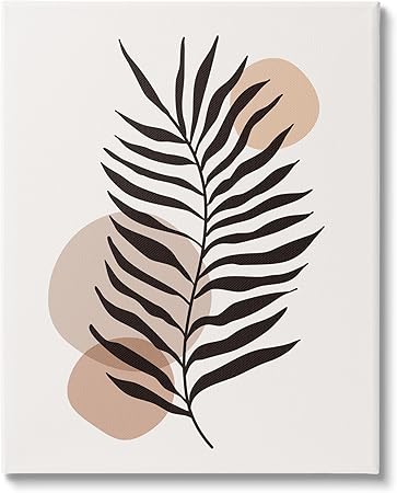 Stupell Industries Beige Boho Frond Canvas Wall Art Design by Sisi and Seb