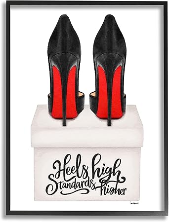 Stupell Industries Heels High Standards Higher Framed Giclee Art by Amanda Greenwood