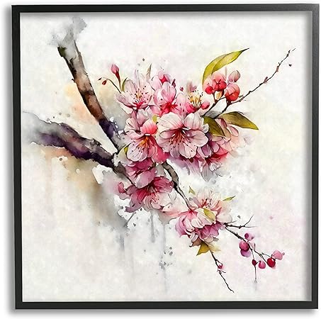 Stupell Industries Delicate Spring Cherry Blossoms Framed Giclee Art, Design by Ziwei Li