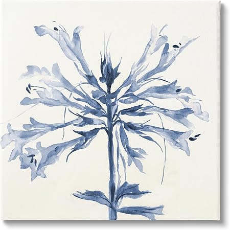 Stupell Industries Modern Blue Flower Canvas Wall Art Design by Liz Jardine