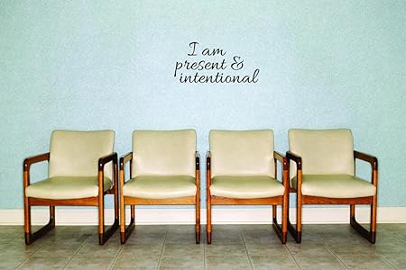 Unique Home Wall Stickers I Am PresentIntentional Self Esteem Decal Décor for Bedroom Living Room Nursery - Size: 11 Inch X 22 Inch