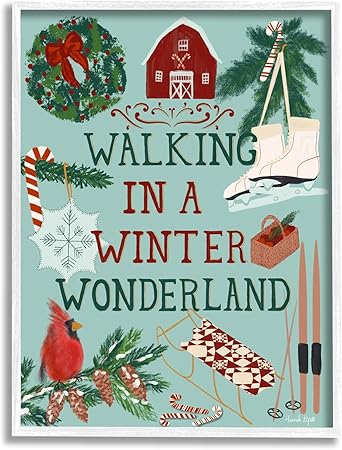 Stupell Industries Winter Wonderland Phrase Framed Giclee Art by Hannah Byatt