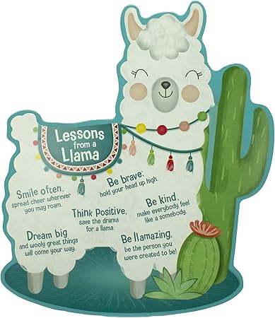 Cathedral Art Abbey & CA Gift Lessons from A Llama W/Hanger Wall Plaque, One Size, Multi