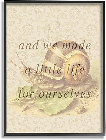 Stupell Industries Vintage Phrase with Snail Framed Giclee Art by Lil' Rue