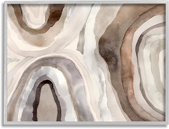 Stupell Industries Soft Geode Pattern Framed Giclee Art by Victoria Barnes