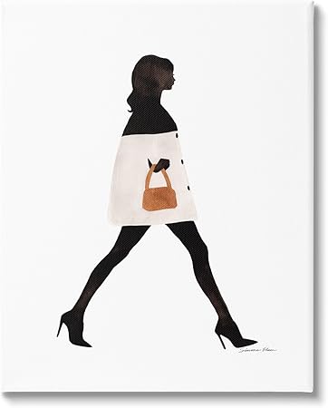 Stupell Industries Fashionable Girl Walking Canvas Wall Art by Simone Elum