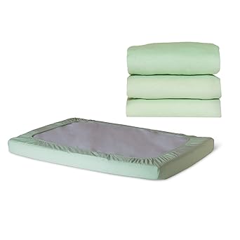 Foundations SafeFit™ Elastic Fitted Sheet, Compact-Size, Mint