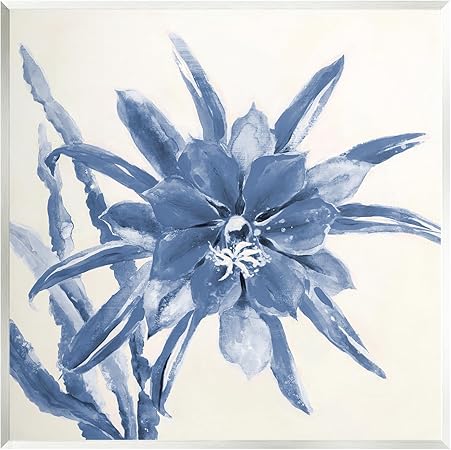 Stupell Industries Blue & White Flower Wall Plaque Art Design by Liz Jardine