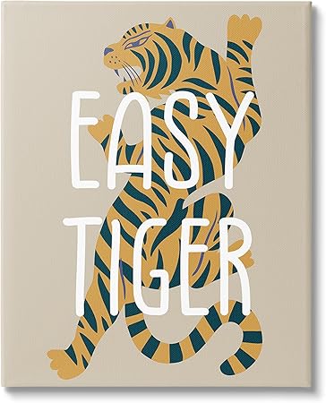 Stupell Industries Neutral Easy Tiger Canvas Wall Art by Lil' Rue