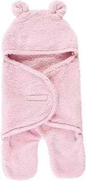 Hudson Baby Unisex Baby Animal Sherpa Baby Outdoor Stroller Sack Wrap, Lt Pink, One Size