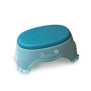 Mommy's Helper Step Up Step Stool - Non-Slip Teal Stepstool with Cute Smiley Face, 14x8.5/6.5 inches, Perfect for Kids' Handwashing, Brushing Teeth, and Potty Training