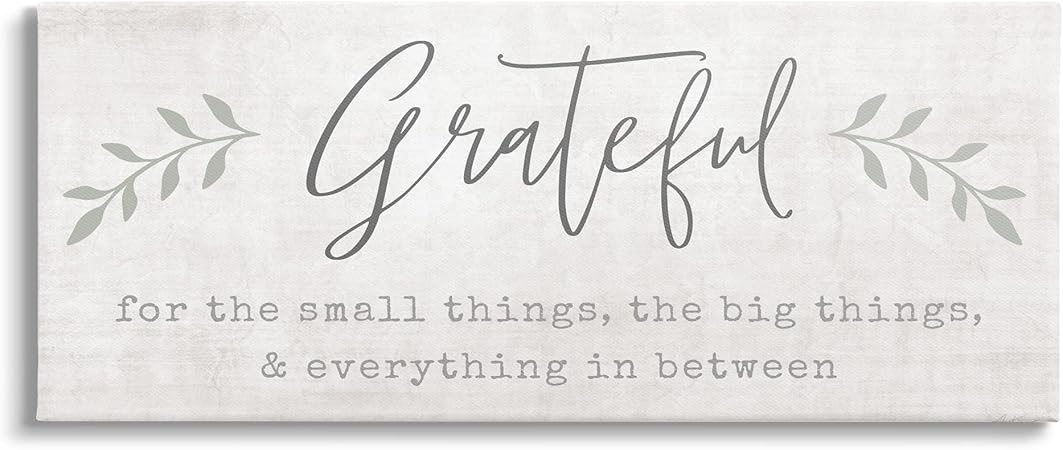 Stupell Industries Uplifting Gratitude Phrase Botanical Sprig Typography Canvas Wall Art, Design By Natalie Carpentieri