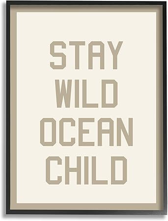 Stupell Industries Stay Wild Ocean Child Framed Giclee Art by Daphne Polselli