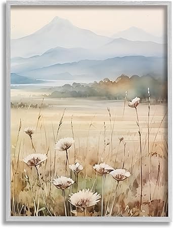 Stupell Industries Foggy Peaks Landscape Framed Giclee Art by Petals Prints Design