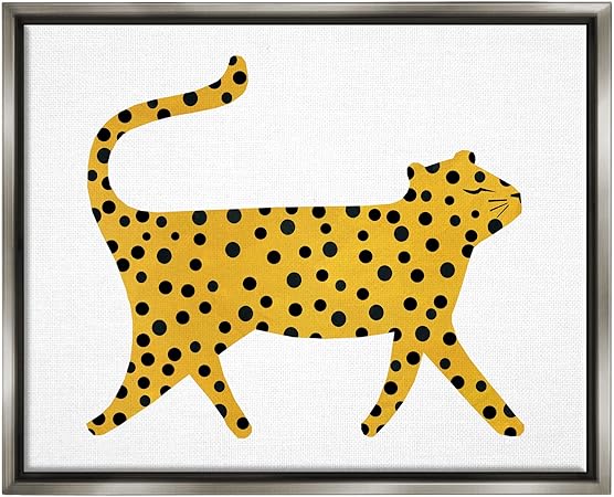 Stupell Industries Whimsical Cheetah Polka Pattern Floating Framed Wall Art, Design by Emily Kopcik